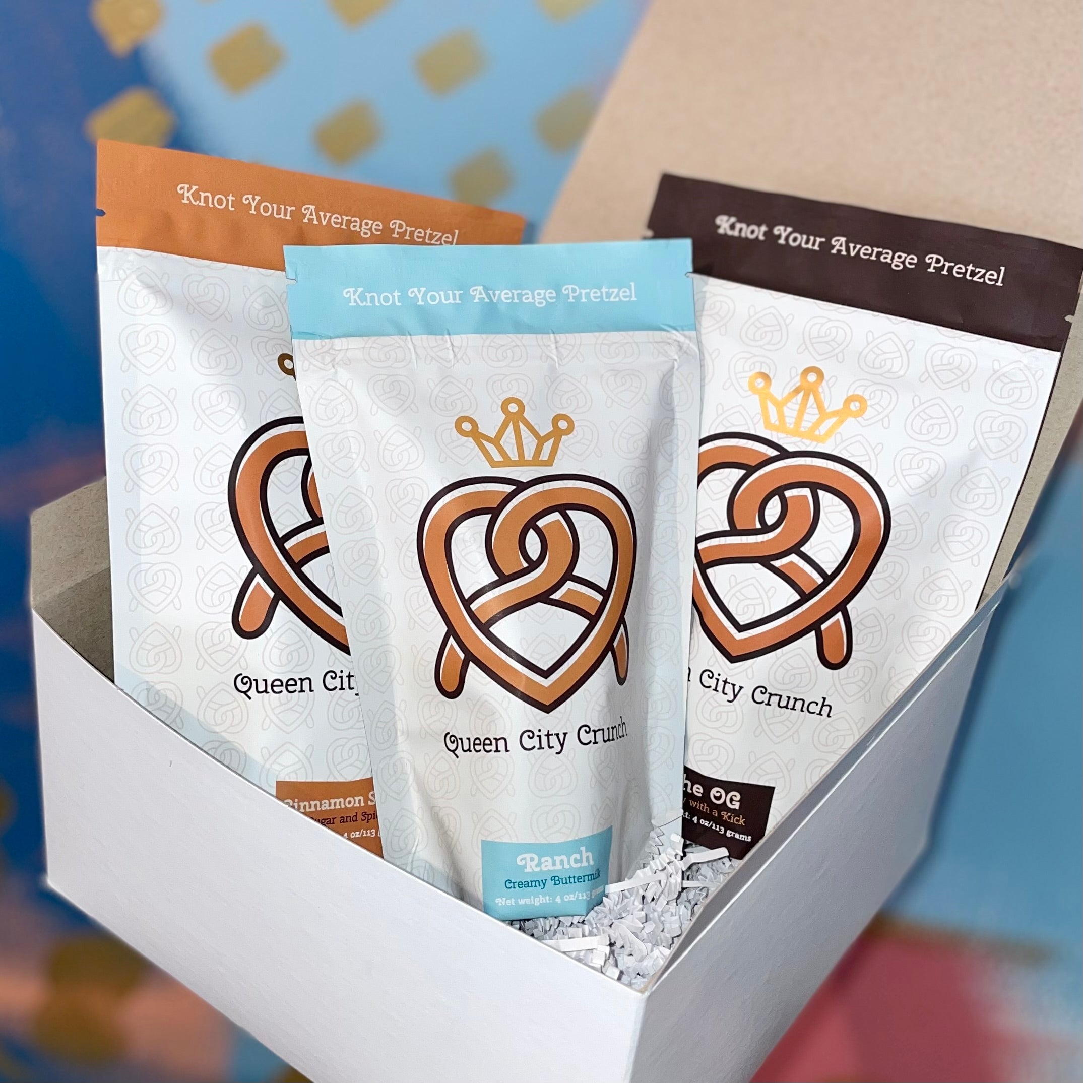 チンクルアソート Queen City Crunch Pretzel Variety Pack (3 Pack) – CLT Find
