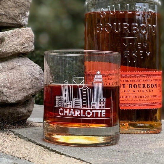 Charlotte Skyline Whiskey Glass