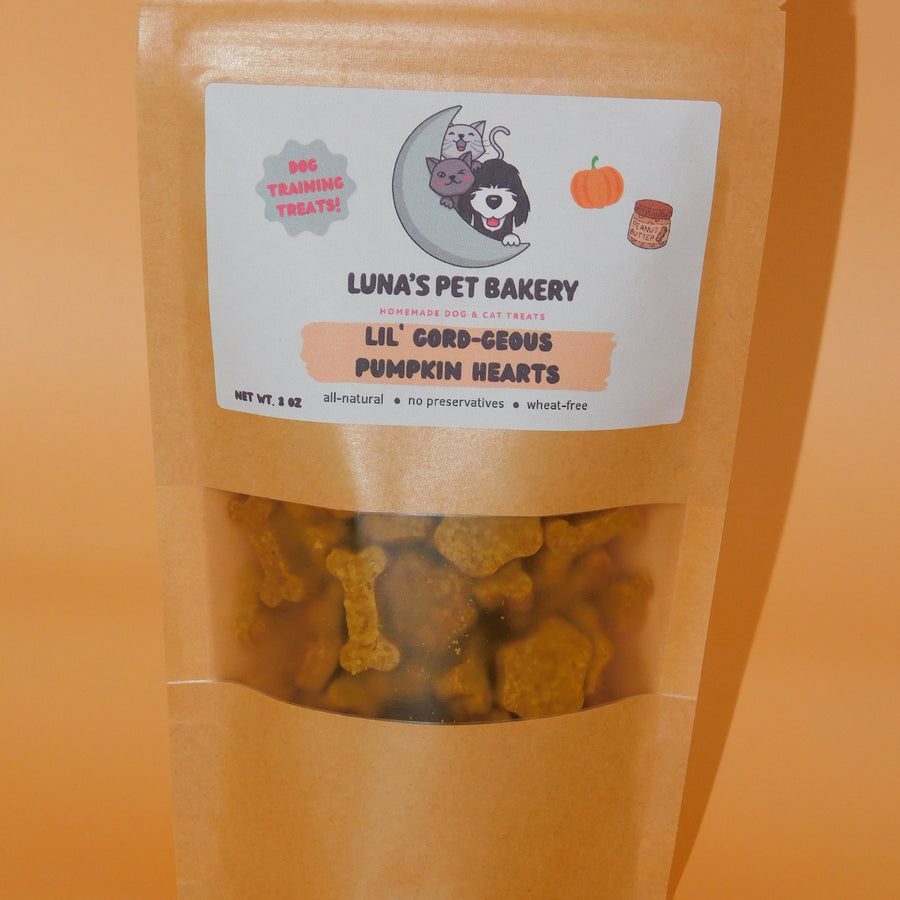 Dog Training Treats - Lil’ Gord-Geous Pumpkin Hearts