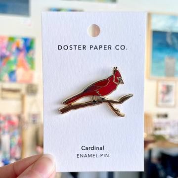 Cardinal Enamel Pin by Doster Paper Co.