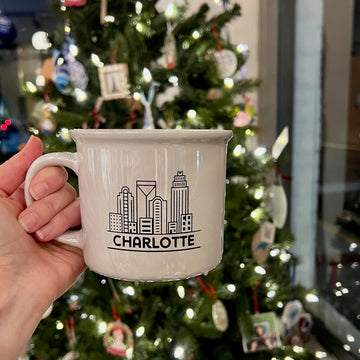 Iridescent White Charlotte Skyline Mug