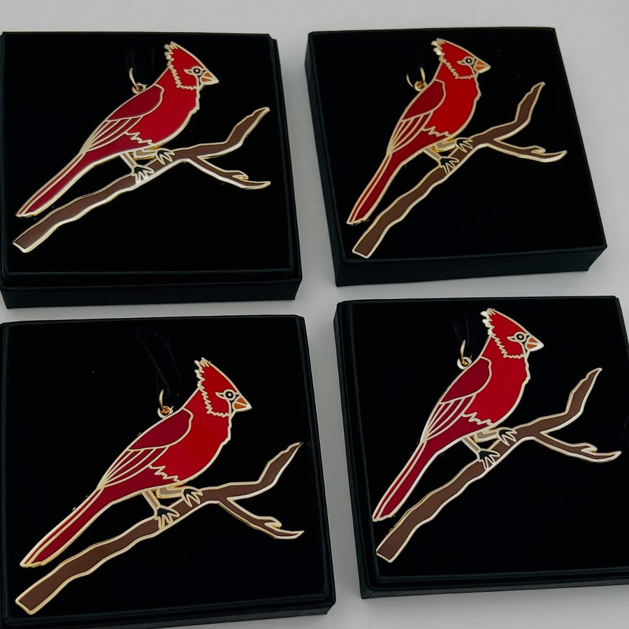 Cardinal Enamel Ornament by Doster Paper Co.