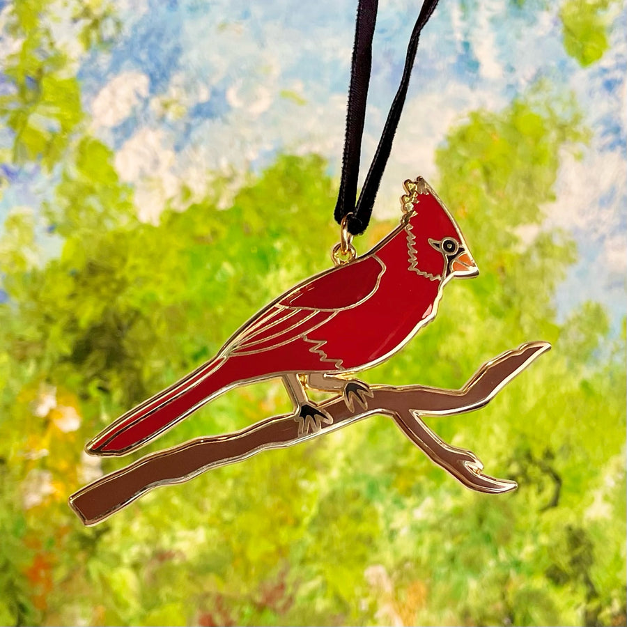Cardinal Enamel Ornament by Doster Paper Co.