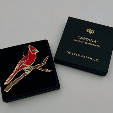 Cardinal Enamel Ornament by Doster Paper Co.
