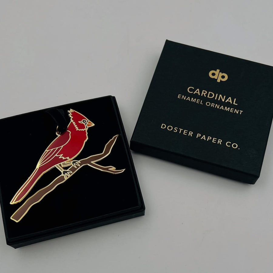 Cardinal Enamel Ornament by Doster Paper Co.