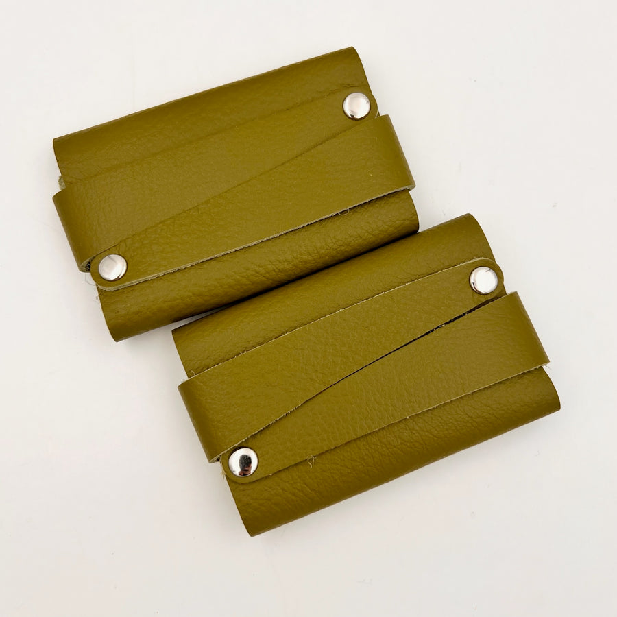 Handmade Leather Card Wallet in Green