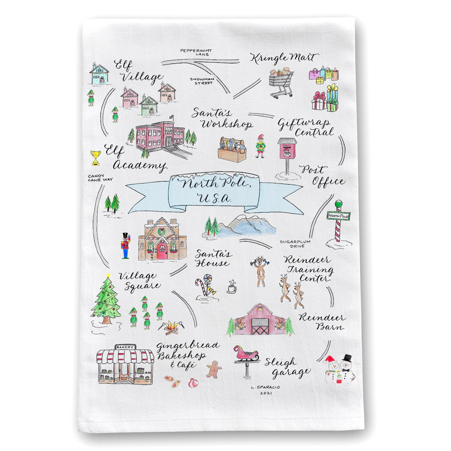 Hand Drawn Design Seasonal Tea Towel