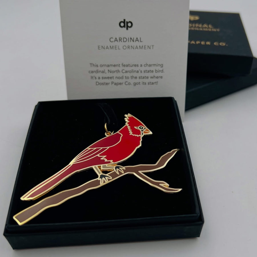 Cardinal Enamel Ornament by Doster Paper Co.