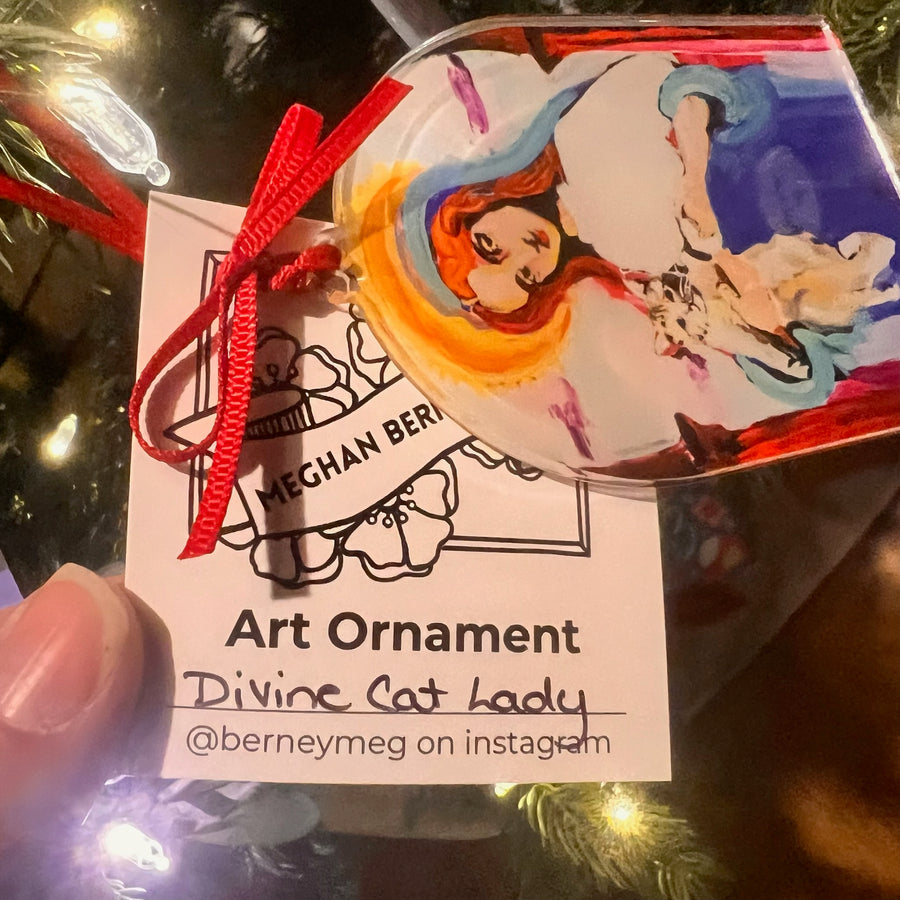 Divine Cat Lady Art Ornament by Meghan Berney