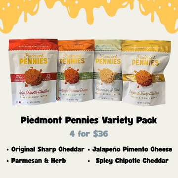 Piedmont Pennies Cheese Biscuit Bites Variety Pack (4 Pack)