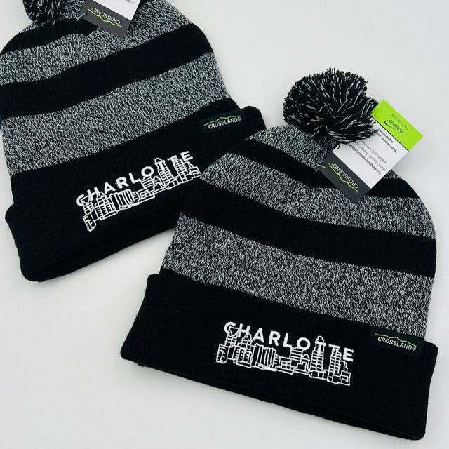 Pom Black & White Charlotte Beanie