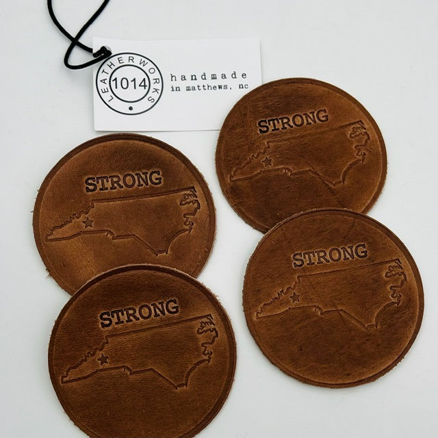 NC Strong Leather Coaster Set