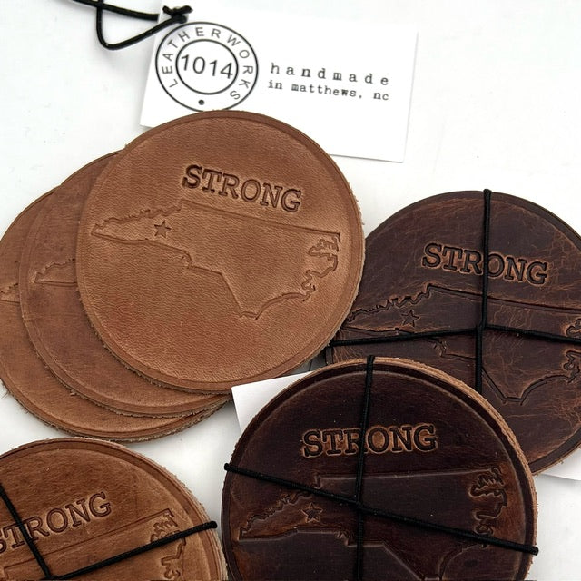 NC Strong Leather Coaster Set