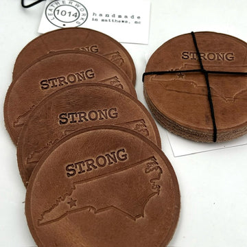 NC Strong Leather Coaster Set