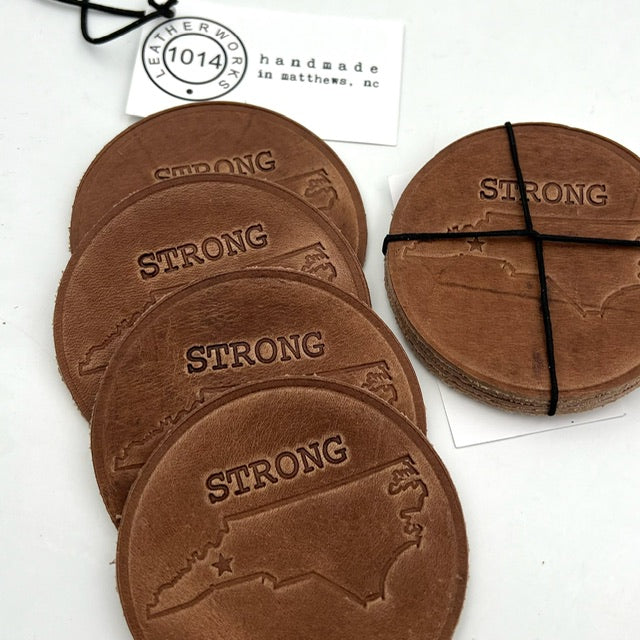 NC Strong Leather Coaster Set