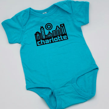 Teal Skyline Baby Bodysuit