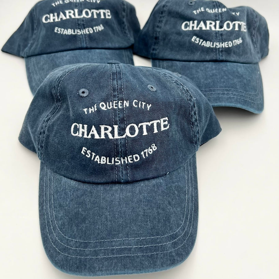 Embroidered Blue Charlotte Hat