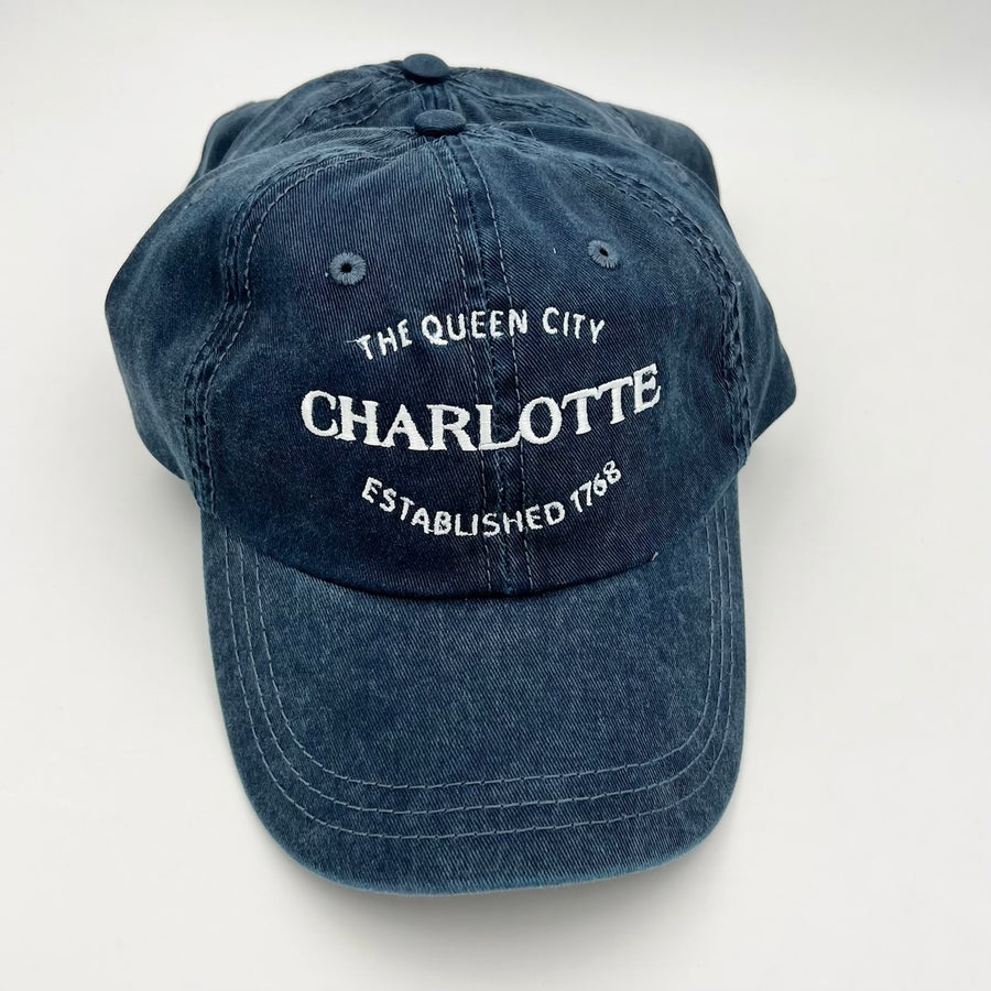 Embroidered Blue Charlotte Hat