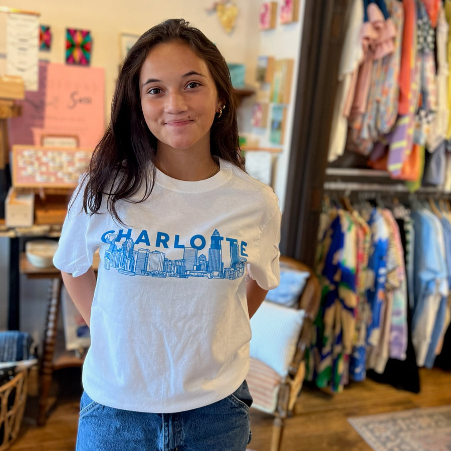 White Charlotte Skyline T-shirt