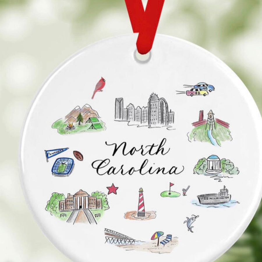 State Icons Ceramic Ornament