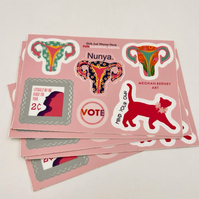 Fundamental Rights Sticker Girls Just Wanna Have Fundamental Rights Sticker Sheet – CLT Find