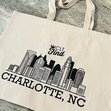 Charlotte Skyline Canvas Tote Bag