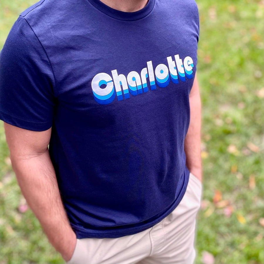 Navy Charlotte Vintage Logo T-shirt