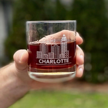 Charlotte Skyline Whiskey Glass