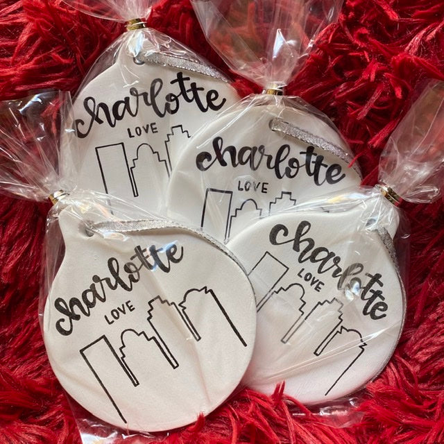 Hand Painted Charlotte Love Ornament
