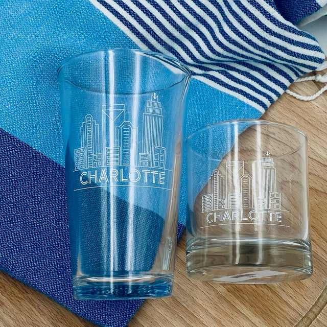 Charlotte Skyline Pint Glass