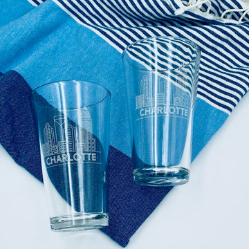 Charlotte Skyline Pint Glass